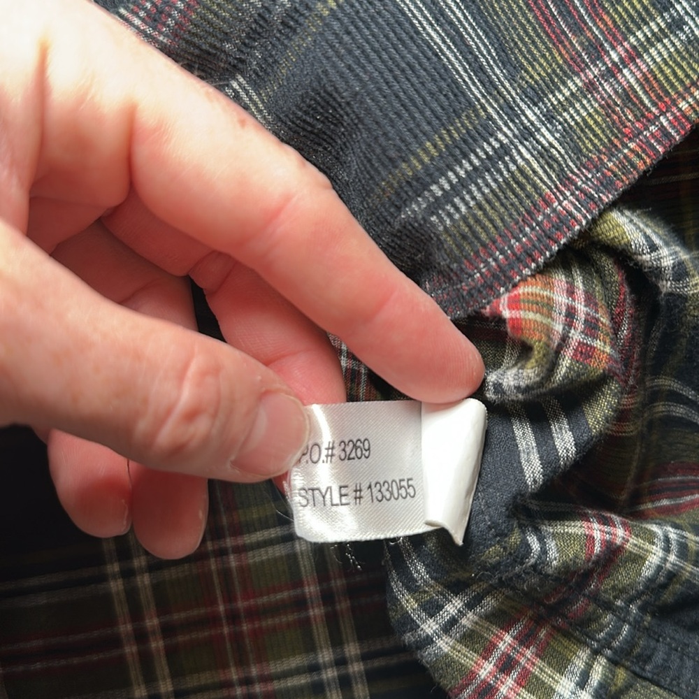 Carbon2Coblalt Corduroy Plaid Long Sleeve Button Down - Large - Picture 6 of 6